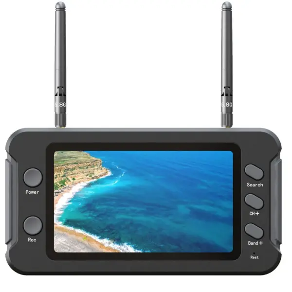 LST 5803 FPV Monitor 5.8GHz 4.3" LCD 800*480 Display 30fps 32GB with Dual Antennas 40CH Auto Search DVR Video Recording NTSC/PAL Auto-Adapt for FPV Drone Analog